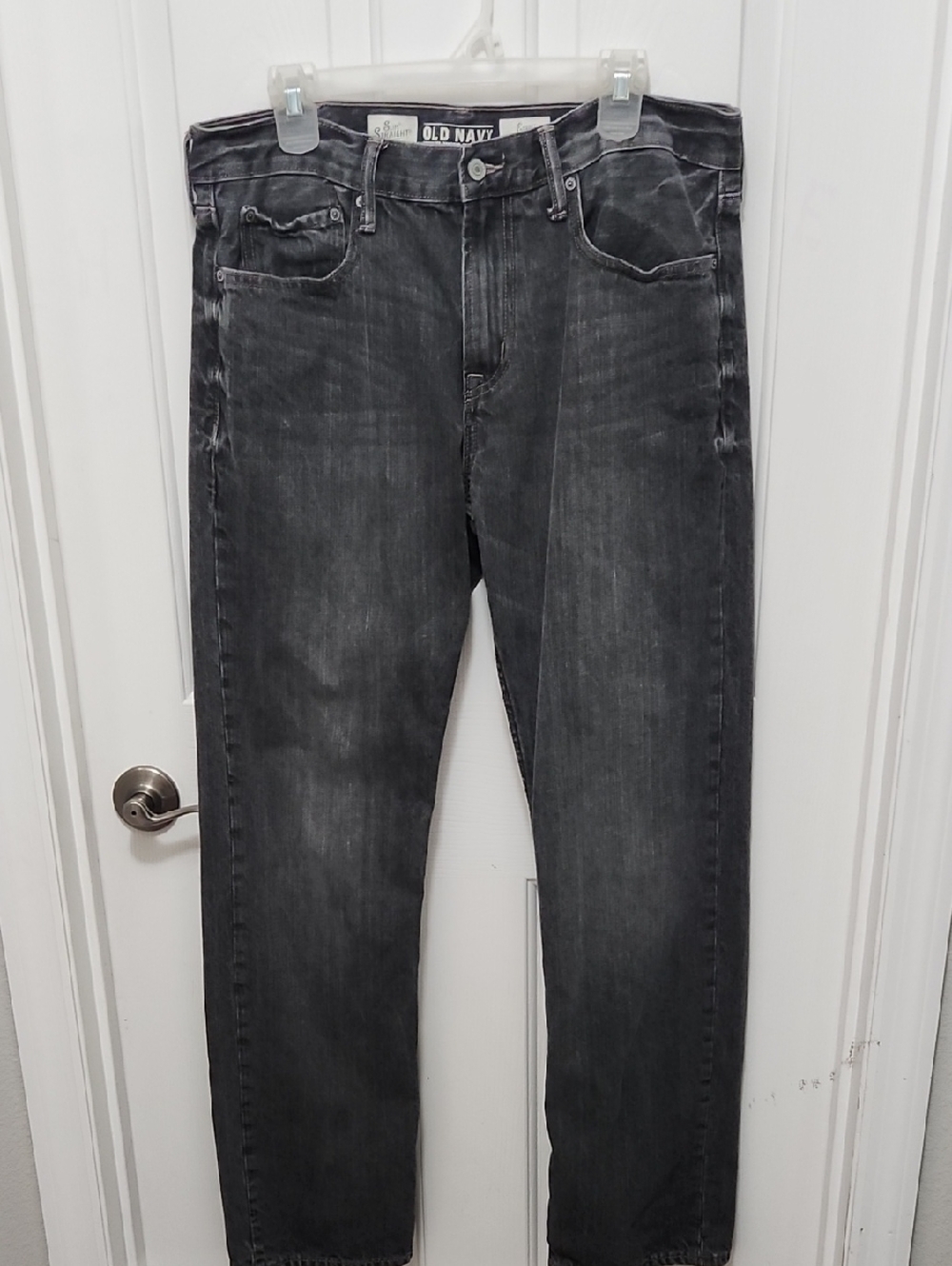 Old Navy Men's Washed Black Slim Straight Jeans